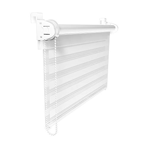 Victoria M. Duo Klemmfix - Estor Doble (fijación sin perforar), Color Blanco, tamaño 95 x 230 cm