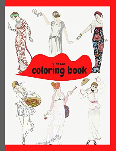 Vintage Coloring Book: Vintage People Mini Coloring Book based on George Barbier's Illustrations | 1920's Art Deco & Haute Couture Fashion