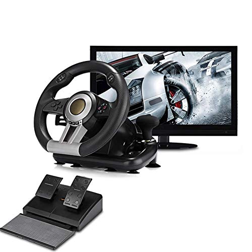 Volante de juego Juego de pedales y volante - Soporte para PC / PS3 / PS4 / X-ONE Juego de computadora, Simulación de volante para Racing Driving Simulation Driving, PXN-V3