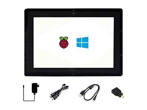 Waveshare 10.1 Inch IPS Monitor for Raspberry Pi 4 Capacitive Touchscreen Display 1280×800 HDMI LCD (B) with Case Support All Raspberry Pi/Windows 10/8.1/8/7 PC Driver Free with 170° View Angle