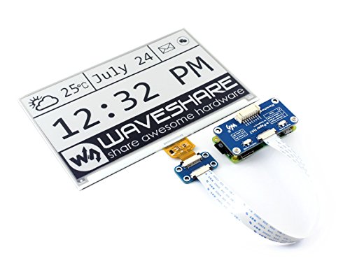 Waveshare 7.5 Inch E-Paper Display Hat Module V2 Kit 800x480 Resolution 3.3v/5v E-Ink Electronic Screen with Embedded Controller SPI Interface Compatible with Raspberry Pi/Jetson Nano/Arduino/STM32