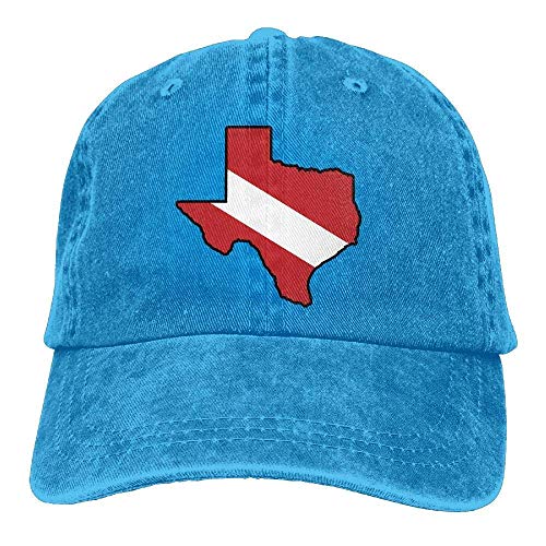 Wdskbg Dive Flag Texas Map Vintage Denim Baseball Cap Adjustable Dad Hat Unisex Design19