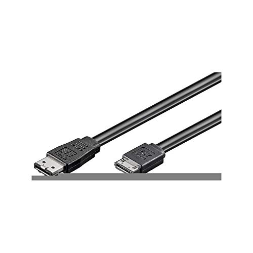 Wentronic SATA L-Type to eSATA, 1m - Cable SATA (1m, Negro)