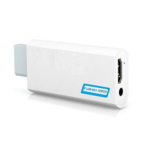 WiCareYo 1080P / 720P adaptador convertidor de audio de 3,5 mm para Wii a Compatible para HDMI
