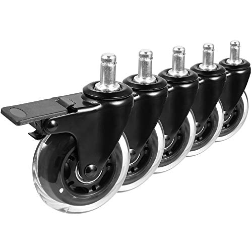 WOMGF Ruedas para Sillas de Oficina con Freno de Goma Ruedas de Repuesto Caster Silencioso Rolling y Seguro para Cualquier Piso 5 Piezas, 11mm x 22 mm WOMGF Ruedas para Sillas de Oficina con Freno de Goma Ruedas de Repuesto Caster Silencioso Rolling y Seguro para Cualquier Piso 5 Piezas, 11mm x 22 mm