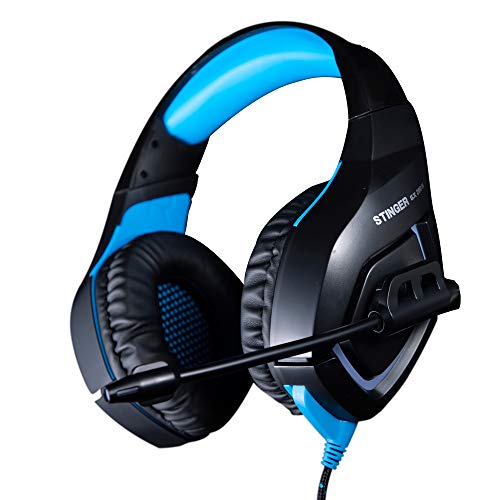 Woxter Stinger GX 200 H -Auriculares Gaming 2.0 Retroiluminados con micrófono para PS4 – PC – Xbox One – Switch,Reducción de Ruido,Diadema Ajustable,Micrófono unidireccional,Adaptador 2 en 1 Incluido