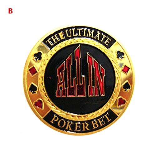 WT-DDJJK Fichas de póquer, Dealer de Metal Casino Hold'em/All in/Bigblind/Ficha de póquer de Juego Smallblind