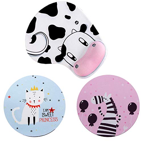 Xiuyer Alfombrilla Ratón Reposamuñecas, Redonda Patrón Dibujos Animados Mouse Pad Vaca Lechera Cojín Muñeca Gel Ergonómico Memoria Xiuyer Alfombrilla Ratón Reposamuñecas, Redonda Patrón Dibujos Animados Mouse Pad Vaca Lechera Cojín Muñeca Gel Ergonómico Memoria