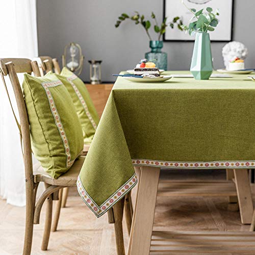 Yinaa Mantel para Mesa de Cocina o Salón Hojas Rectangular Lino de Algodón Grueso Impermeable Lavable Diseño de Comedor Decoración del Hogar Verde 135×300cm Yinaa Mantel para Mesa de Cocina o Salón Hojas Rectangular Lino de Algodón Grueso Impermeable Lavable Diseño de Comedor Decoración del Hogar Verde 135×300cm