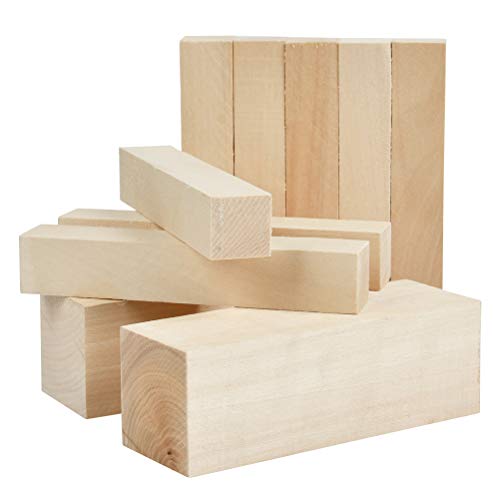 YOTINO 10 piezas Bloques de madera para tallar y hacer manualidades Juego de 10 piezas - 2 (15X5X5cm) y 8 (15X2.5X2.5) cm Talla de madera de tilo natural para artesanía de arte pulido liso DIY YOTINO 10 piezas Bloques de madera para tallar y hacer manualidades Juego de 10 piezas - 2 (15X5X5cm) y 8 (15X2.5X2.5) cm Talla de madera de tilo natural para artesanía de arte pulido liso DIY