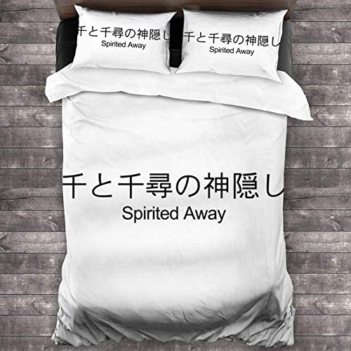 Yuanmeiju Juego de Cama Spirited Away Soft Microfiber Polyester 3 Piece Luxury Lightweight Bedding Set Bed for Adults Kids 1 Comforter Cover + 2 Pillowcases