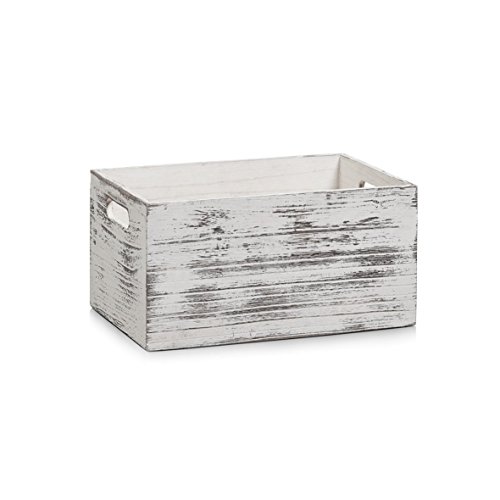 Zeller 15133 Caja de Almacenamiento, Madera, Blanco, 30x20x15,5 cm