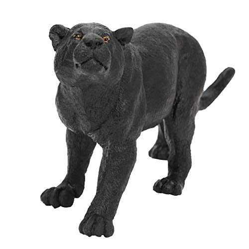 Zerodis Simulación sólida Modelo de Leopardo Negro, decoración de colección de Animales de Pantera de plástico Juguete Educativo temprano para niños