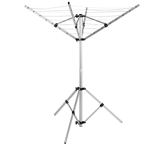 Zerone - Tendedero portátil para exteriores, tendedero de ropa de 16 m con 4 brazos y 3 piernas para jardín, camping, casa Zerone - Tendedero portátil para exteriores, tendedero de ropa de 16 m con 4 brazos y 3 piernas para jardín, camping, casa