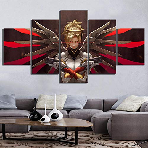 ZhuHZ 5 Piezas Angela Ziegler Mercy Watcher Game Poster Picture Modern Painting Oil Painting Canvas Wall Art para la decoración del hogar ZhuHZ 5 Piezas Angela Ziegler Mercy Watcher Game Poster Picture Modern Painting Oil Painting Canvas Wall Art para la decoración del hogar