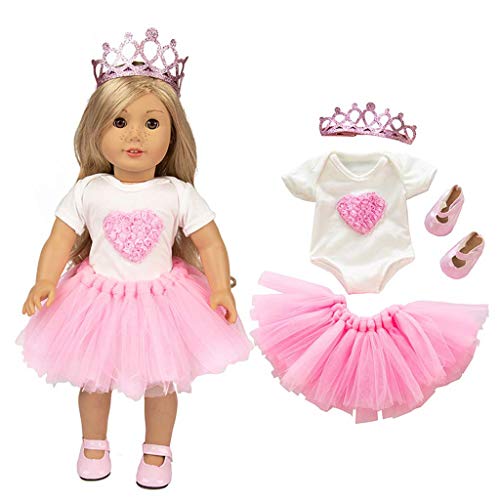 ZJL220 - Muñeca de vestir con diseño de corazón de princesa, falda y zapatos para niña, 18 pulgadas, accesorios creativos para niños
