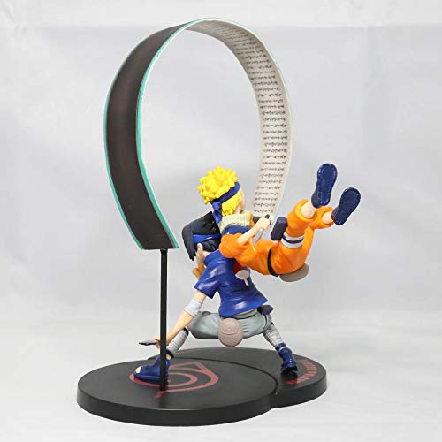 ZLYCZW Modelo de Anime de Naruto - Uzumaki Naruto y Uchiha Sasuke, Figura de PVC de acción, Estatua de Juguete de Personaje de Dibujos Animados Coleccionable