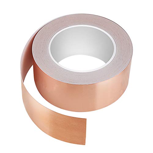 Zorara Cinta de Lámina de Cobre de 30 mx 50 mm, Adhesivo Conductor de Blindaje EMI Para Circuitos de Papel, Vidrieras, Reparaciones Eléctricas, Caracol Escudo Zorara Cinta de Lámina de Cobre de 30 mx 50 mm, Adhesivo Conductor de Blindaje EMI Para Circuitos de Papel, Vidrieras, Reparaciones Eléctricas, Caracol Escudo
