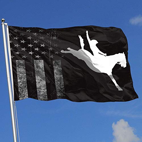 Zudrold Banderas al Aire Libre desgastadas Bandera de EE. UU. Vaquero Caballo Bandera de Jinete para fanáticos de los Deportes Fútbol Baloncesto Béisbol Hockey
