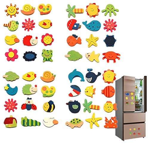 12pcs/lote de madera imán refrigerador pegatinas de animales dibujos animados coloridos juguetes para niños para niños bebés educativos