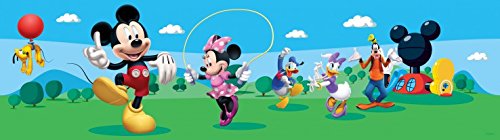 1art1 Mickey Mouse - Mickey Minnie, Pluto, Goofy, Donald and Daisy Duck, Disney Fotomural Cenefa Adhesiva (500 x 10cm)