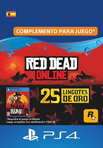 25 lingotes de oro en Red Dead Online - 25 lingotes de oro DLC | Código de descarga de PS4 - Cuenta ES