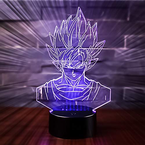 3D Lámpara óptico Illusions Luz Nocturna, CKW 7 Colores Cambio de Botón Táctil y Cable USB para Cumpleaños, Navidad Regalos de Mujer Bebes Hombre Niños Amigas (Dragon ball 1) 3D Lámpara óptico Illusions Luz Nocturna, CKW 7 Colores Cambio de Botón Táctil y Cable USB para Cumpleaños, Navidad Regalos de Mujer Bebes Hombre Niños Amigas (Dragon ball 1)