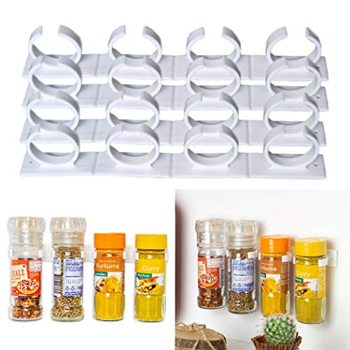 4 x 4 Soporte Organizador para Hierbas y Especias, Organizador para 16 latas, contiene latas de especias grandes de 3,3 – 4,5cm, max. 150 gramos, personalizables y divisibles, con adhesivo y tornillos 4 x 4 Soporte Organizador para Hierbas y Especias, Organizador para 16 latas, contiene latas de especias grandes de 3,3 – 4,5cm, max. 150 gramos, personalizables y divisibles, con adhesivo y tornillos