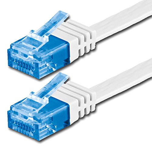 7m - CAT6a Cable de Red Plano (500 MHz) Blanco - 1 Pieza - Extra Alto Rendimiento DE Datos - 7m hasta 10 GB/s Piso Flaco Compatible con CAT5 CAT6 CAT7 CAT8 compatibles Cinta Internet 7m - CAT6a Cable de Red Plano (500 MHz) Blanco - 1 Pieza - Extra Alto Rendimiento DE Datos - 7m hasta 10 GB/s Piso Flaco Compatible con CAT5 CAT6 CAT7 CAT8 compatibles Cinta Internet