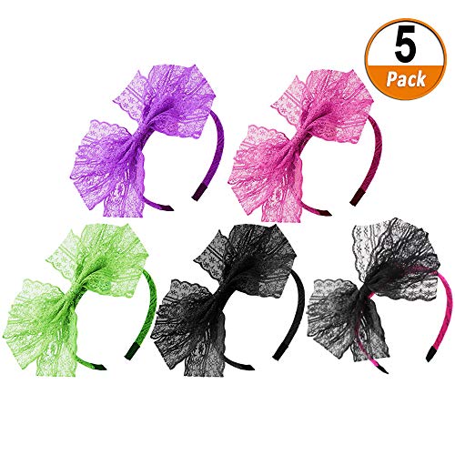 80s Diadema De Encaje, 5 Paquete Sin Dolor De Cabeza 80's Party Labanda De Arco 80s Trajes Accesorios Para Las Mujeres, 5 Colores 80s Diadema De Encaje, 5 Paquete Sin Dolor De Cabeza 80's Party Labanda De Arco 80s Trajes Accesorios Para Las Mujeres, 5 Colores