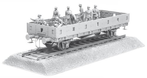 9114 Dragon - German Railway Flatbed Typ Ommr (2 Axle) with MG and Artillery Crew. 1:35