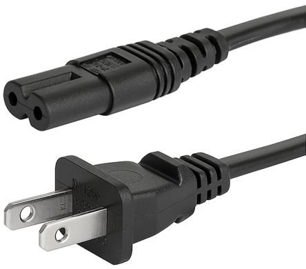 ABC Products® Reemplazo Cable de Alimentación USA Canada Estados Unidos Canadá Bipolar Power Figure 8 Cable Plug C7 1.8M de Largo