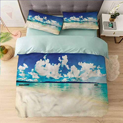 Aishare Store - Juego de funda de edredón de 3 piezas, tamaño King, playa, exótico Ocean Tropic Holiday, juego de funda de edredón 1 funda de edredón con 2 fundas de almohada colección de ropa de cama Aishare Store - Juego de funda de edredón de 3 piezas, tamaño King, playa, exótico Ocean Tropic Holiday, juego de funda de edredón 1 funda de edredón con 2 fundas de almohada colección de ropa de cama