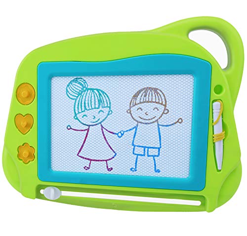 AiTuiTui Pizarra Magnética Infantil, Tamano de Viaje Almohadilla Borrable de Escritura y Dibujo Colorido Magnético Tableta de Dibujo Juguetes educativos para niños 3 4 5 años-Verde