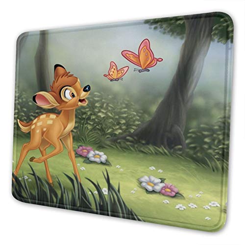 Alfombrilla de ratón personalizada Bambi con base de goma antideslizante para oficina y juegos (disponible en cuatro tamaños) 20 x 24 cm