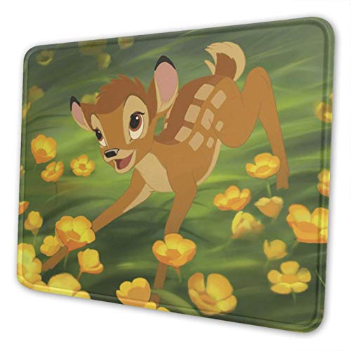 Alfombrilla de ratón personalizada Bambi con base de goma antideslizante para oficina y juegos (disponible en cuatro tamaños) 7 x 8.6 pulgadas