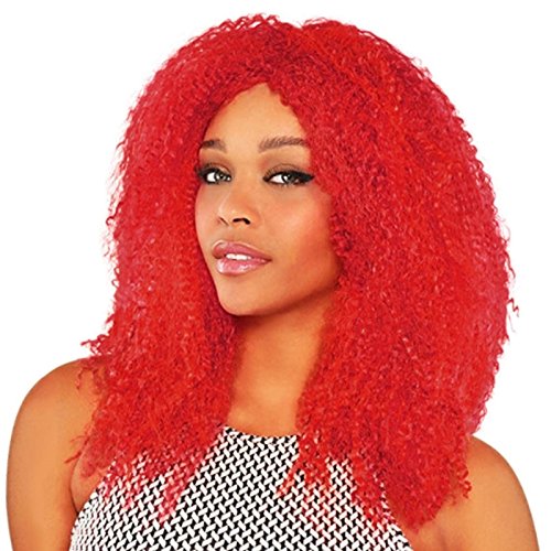 Amscan - Peluca de pelo rojo rizado afro para mujer