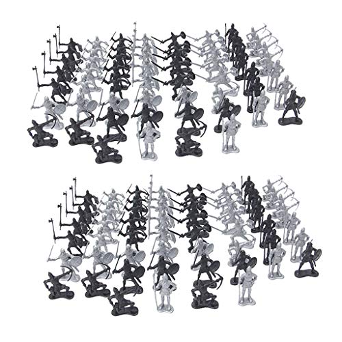 Amuzocity 120 Piezas Modelo de Soldado Caballeros Medievales Guerreros Caballos Figuras de Acción de Juguete
