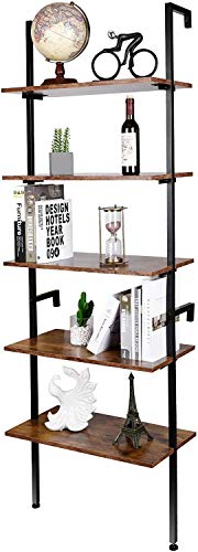amzdeal Estantería Escalera Librería de Pared con 5 Estantes, Almacenamiento, Estantería de Pie, Estilo Industrial, para Oficina, Sala de Estar, Dormitorio, Estudio (184x60x30cm) amzdeal Estantería Escalera Librería de Pared con 5 Estantes, Almacenamiento, Estantería de Pie, Estilo Industrial, para Oficina, Sala de Estar, Dormitorio, Estudio (184x60x30cm)