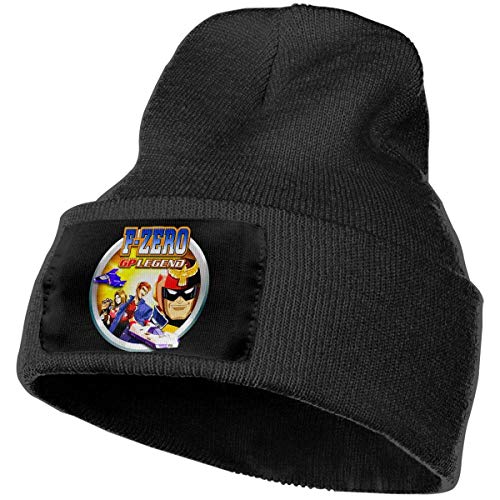 AOOEDM Hombres y mujeres F-Zero Gp Legend Skull Beanie Sombreros Gorros de punto de invierno Sombrero de esquí suave y cálido Negro