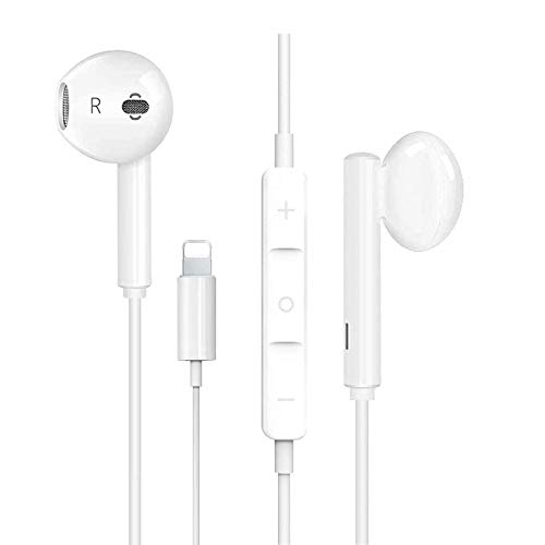 Auriculares para iPhone Auriculares con micrófono y Control de Volumen para iPhone 7/7 Plus/8/8 Plus/SE/SE 2/X/XR/XS/XS Max/11/11 Pro/11 Pro MAX/iPad/iPod colocarse con Todos los Sistemas iOS