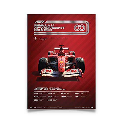 Automobilist | FORMULA 1® DECADES - Ferrari de los años 2000 | Edición Coleccionista | Tamaño de póster estándar 19 ¾ x 27 ½ pulgadas