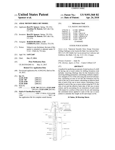 Axial motion drill bit model: United States Patent 9951560 (English Edition)