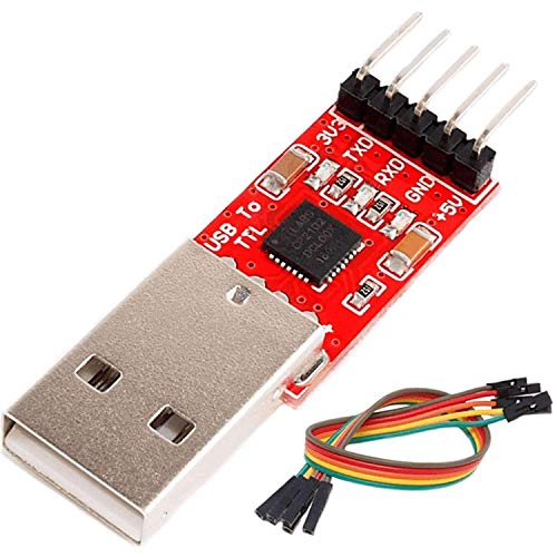 AZDelivery CP2102 USB a TTL Convertidor HW-598 para 3,3V y 5V con cable puente Jumper para Arduino con eBook incluido