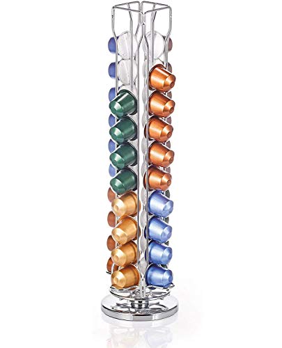 BERELA HOME GIROCAP - Soporte para Cápsulas de Café Nespresso, Capacidad para 40 Piezas de Café, Dispensador Giratorio para cápsulas 360 Grados, Elegante Fabricado en Acero Inoxidable BERELA HOME GIROCAP - Soporte para Cápsulas de Café Nespresso, Capacidad para 40 Piezas de Café, Dispensador Giratorio para cápsulas 360 Grados, Elegante Fabricado en Acero Inoxidable