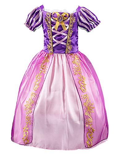 Beunique Niña Princesa Rapunzel Vestido de Disfraz Niños 3-8 Años Morado Vestido de Princesa Navidad Carnaval Ceremonia Actuación Cosplay para Halloween