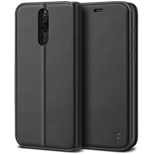 BEZ Funda Huawei Mate 10 Lite, Carcasa Compatible para Huawei Mate 10 Lite, Libro de Cuero con Tapa y Cartera, Cover Protectora con Ranura para Tarjetas y Billetera, Cierre Magnético, Negro