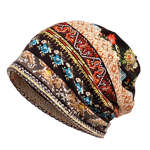 Boboder Sombrero de la quimica del sombrero de la raya del sombrero de las mujeres Sombrero de la cabeza del pañuelo del turbante suave de algodón