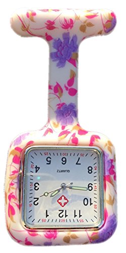 Boolavard Nueva Silicona Enfermeras Broche túnica Fob Relojes batería Gratis TM (Plaza pálido púrpura