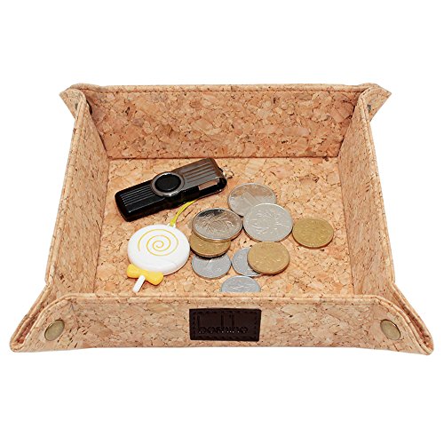 Boshiho Catchall - Bandeja para monedas de corcho, caja organizadora para guardar relojes, regalo vegano (corcho)